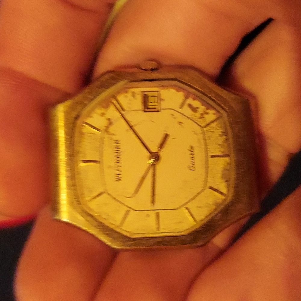 For Parts / Repair / Upcycling. Antique Goldtone Wittnauer Watch Face